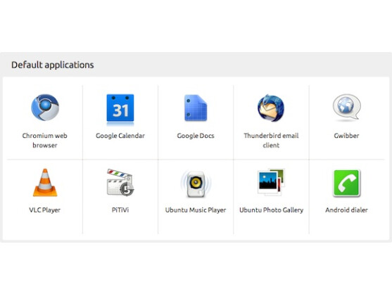 Ubuntu für Android enthält eine Reihe vom Desktop bekannte Anwendungen.