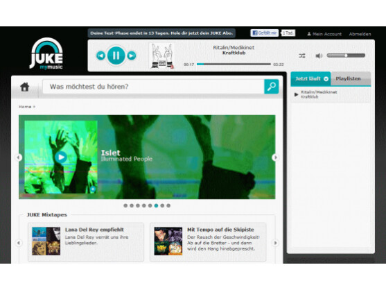 Übersichtlich: Webbrowser-Interface von Juke.