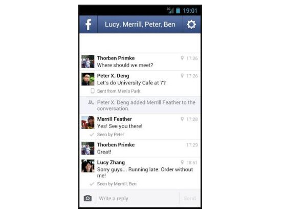 Nach dem Update zeigt die Facebook Messenger-App an, ob eine Mitteilung gelesen wurde und von wem.