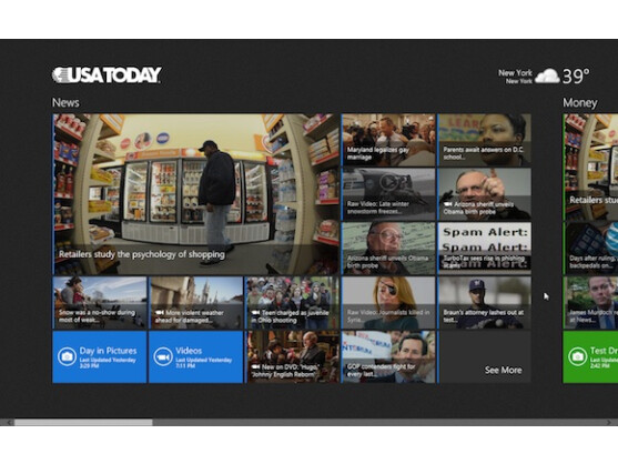 USA Today möchte von Anfang an auf Windows 8 mit einer eigenen App vertreten sein.
