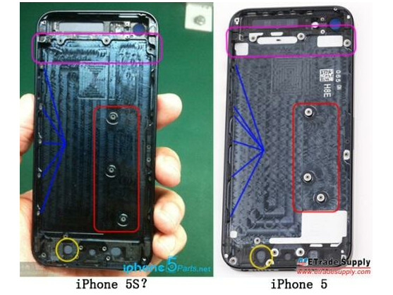 Verändert hat sich bei der ominösen iPhone 5S-Rückseite nur die Zahl und Position der Bohrlöcher für Befestigungsschrauben.