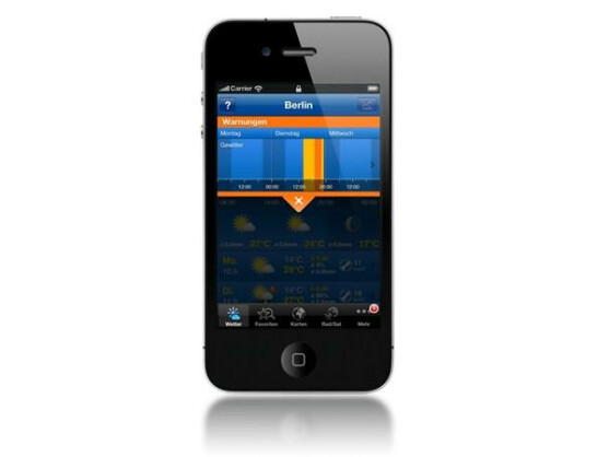 Die Weather Pro-App warnt nun auch vor Unwetter.