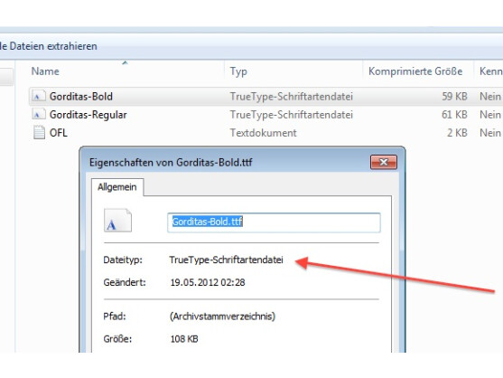 Windows 7 unterstützt neben OpenType auch das TrueType-Format.
