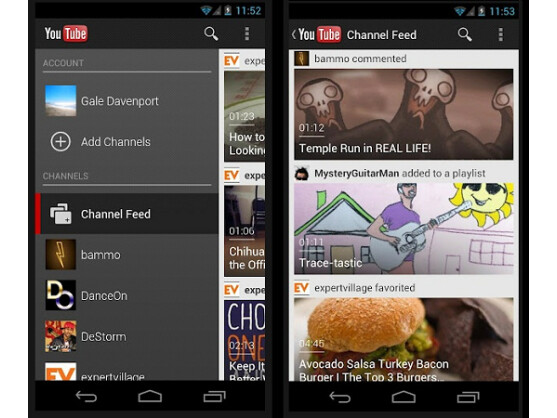 Die YouTube-App für Android hat eine neue Benutzeroberfläche erhalten.