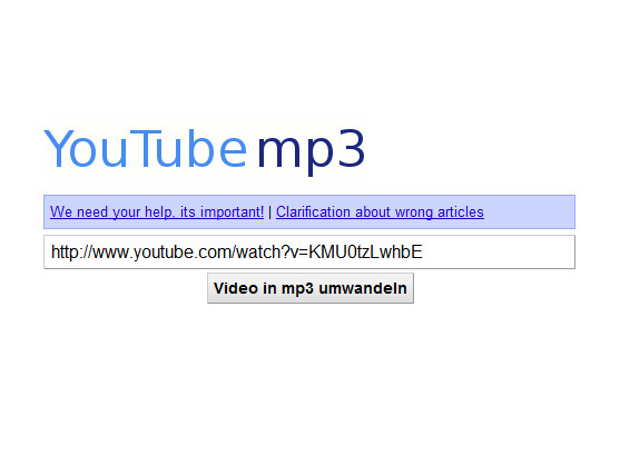 YouTube-mp3.org drohen rechtliche Konsequenzen von YouTube.