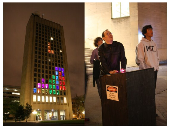 Das MIT zauberte eine spielbare Version von Tetris an eines ihrer Gebäude.