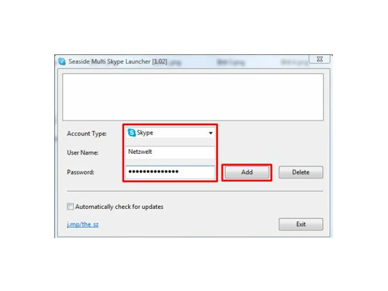 Login mit Skype-Account