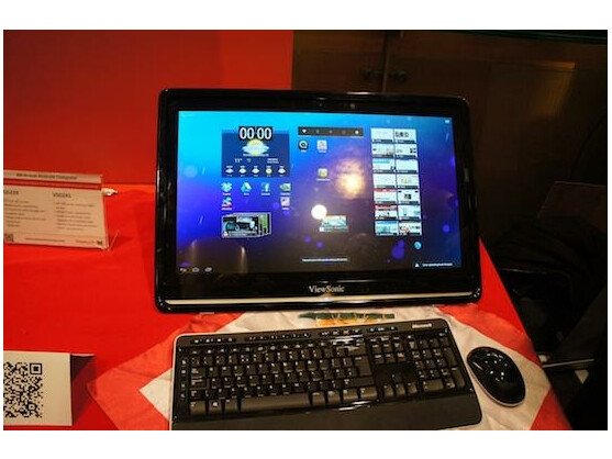 Android 4.1 auf einem 24 Zoll großen Monitor: Viewsonic VSD241 auf dem MWC in Barcelona.