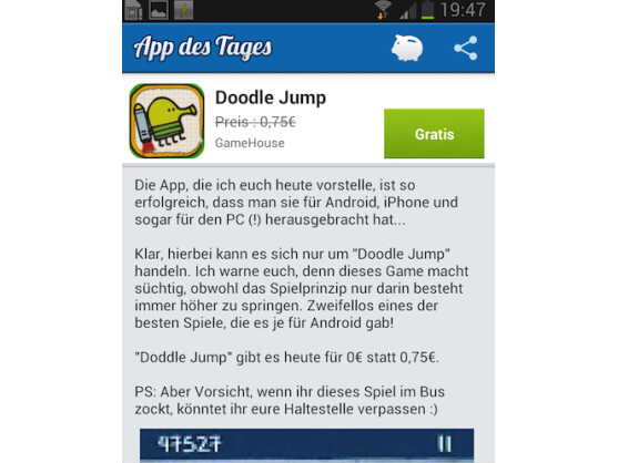 Die Anwendung "App des Tages" gibt es ab sofort auch für Android.