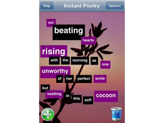 Mit der App Instant Poetry erstellen Nutzer kleine Gedichte.