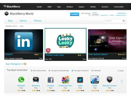 Apps werden für BlackBerry-Nutzer günstiger.