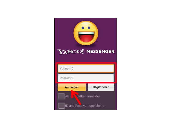Im Yahoo! Messenger anmelden.