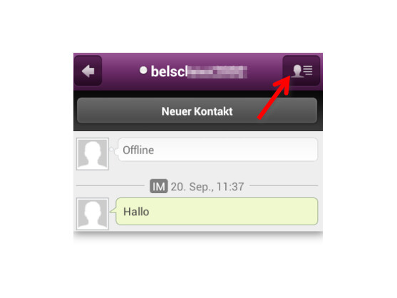 Kontaktdetails aufrufen.