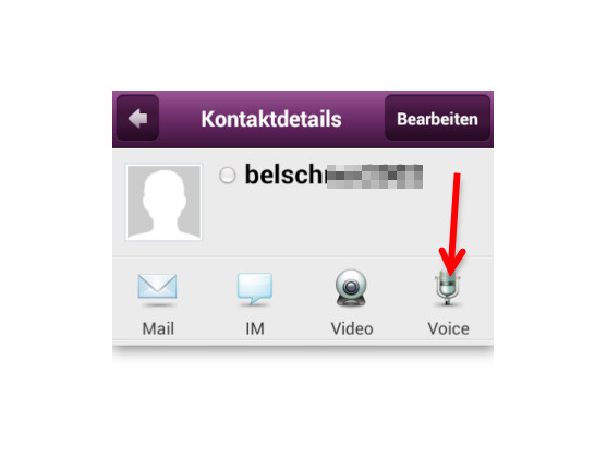 Sprachanruf im Messenger starten.