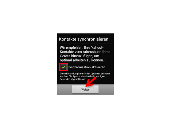 Kontakte synchronisieren.