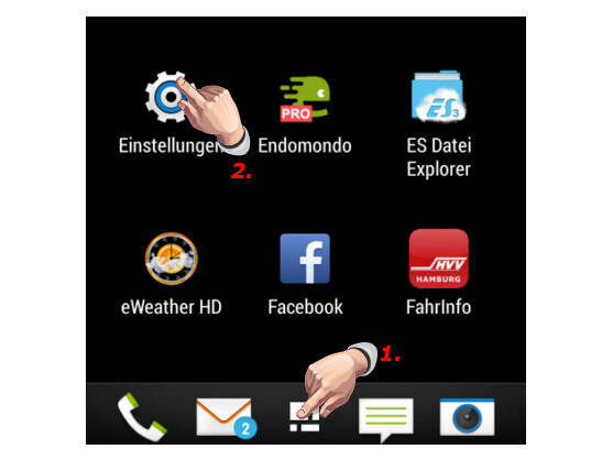 Android Einstellungen öffnen.