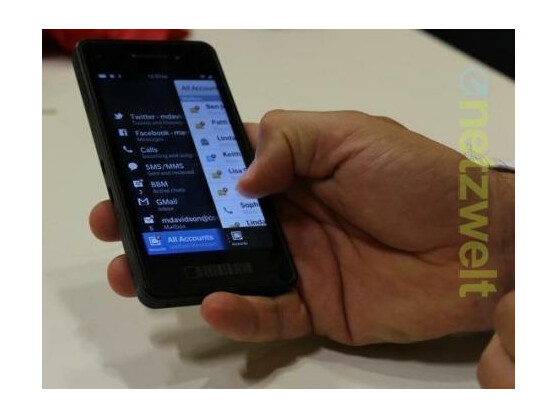 Der BlackBerry Hub ist der zentrale Nachrichteneingang des Systems.