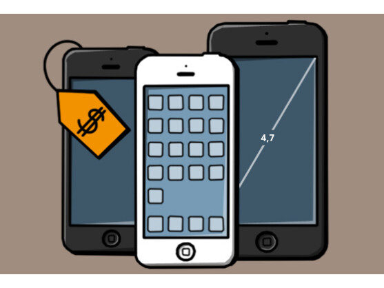 Bringt Apple 2013 neben dem iPhone 5S (Mitte) auch ein Billig-iPhone und ein XXL-iPhone auf den Markt?