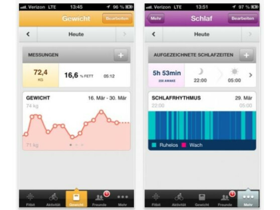 Die Daten des Fitbit Flex lassen sich nicht nur über die App, sondern auch im Browser betrachten.