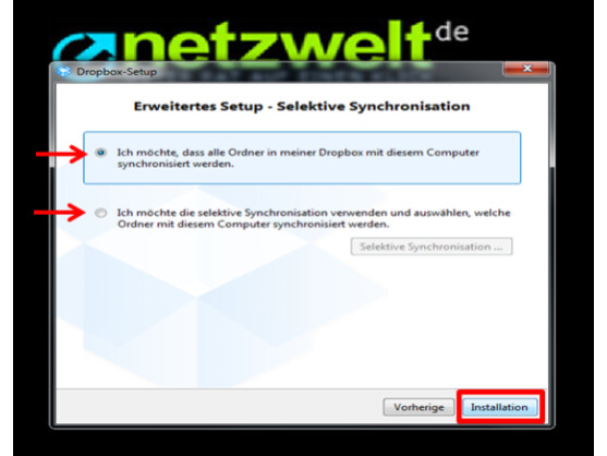 Entscheidung über Synchronisation