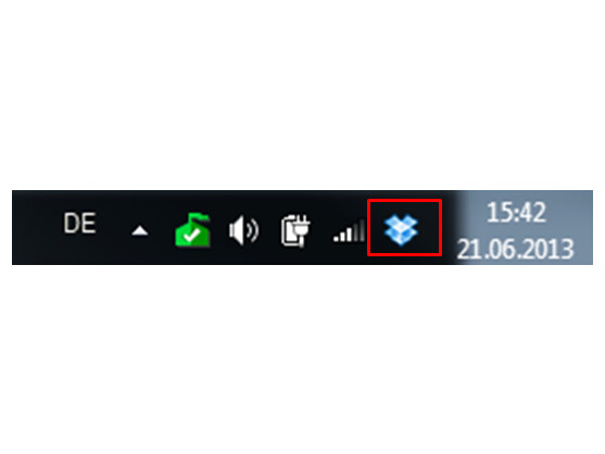 Dropbox-Icon in der Taskleiste