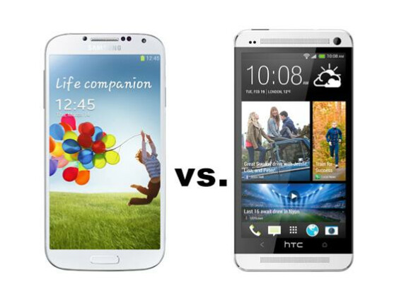 Duell auf Augenhöhe: Samsung Galaxy S4 (links) versus HTC One.