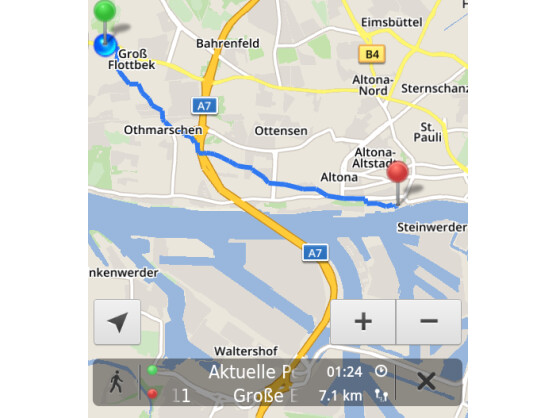 Endlich: Ein Routenplaner. Leider der einzige Vorteil bei ForeverMap2.