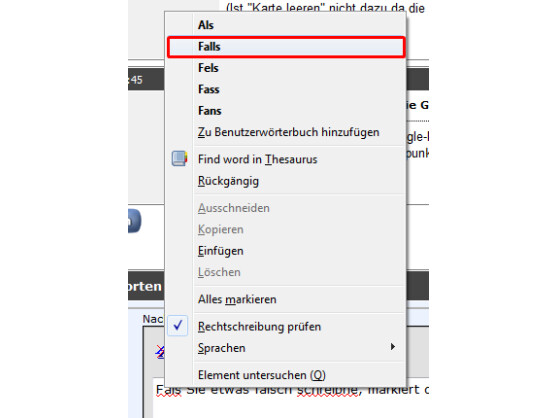 Alternative Schreibweisen werden vorgeschlagen