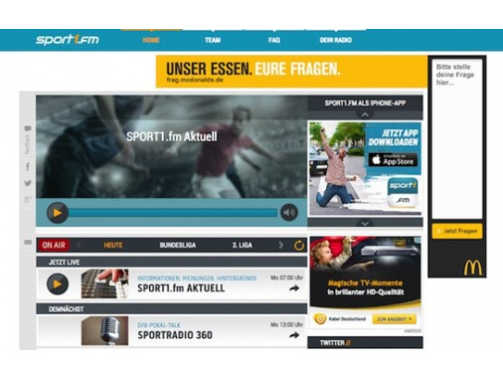 Fußballbundesliga live im Webradio: sport1.fm, das Angebot von Sport1.