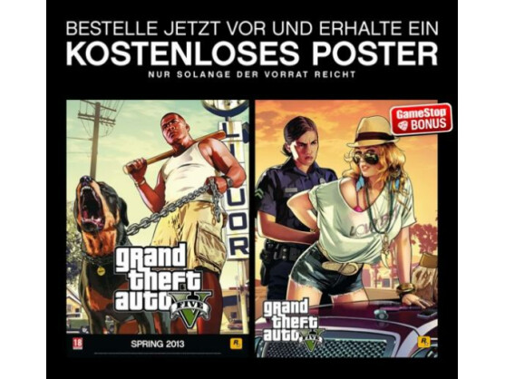 Bei GameStop gibt es ein Poster beim Kauf von GTA 5 hinzu.