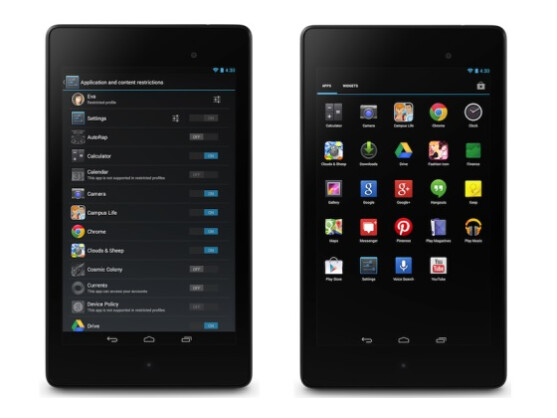 Google führt mit Android 4.3 die sogenannten Restricted Profiles ein.