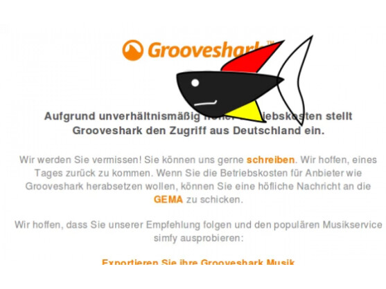Mit dem Grooveshark Germany Unlocker erreichen Sie Grooveshark wieder von Deutschland aus