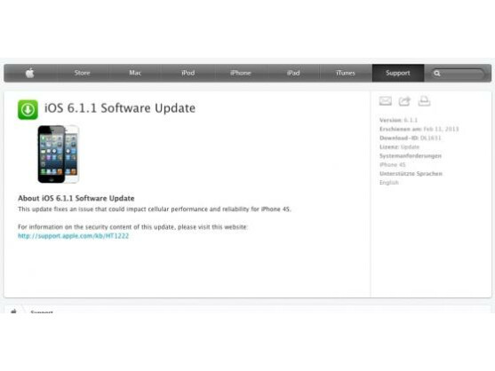 Das iOS-Update soll Empfangsprobleme beim iPhone 4S beheben.
