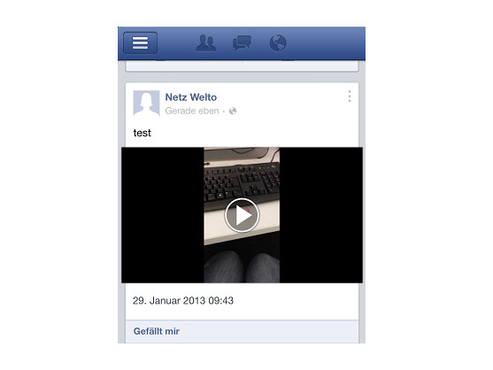 In der iOS-Version von Facebook können nun auch Videos aufgenommen werden.