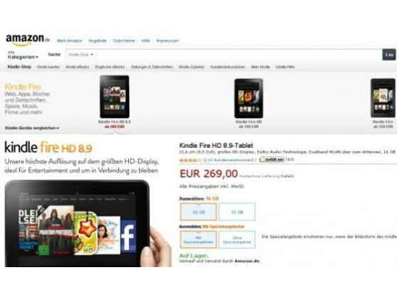 Kindle Fire HD: Das bisher größte Amazon-Tablet gibt es jetzt auch in Deutschland.