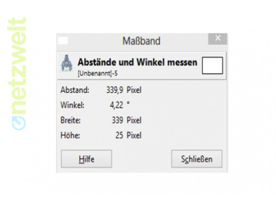 Mit dem Maßband lässt sich der Winkel sehr genau messen.