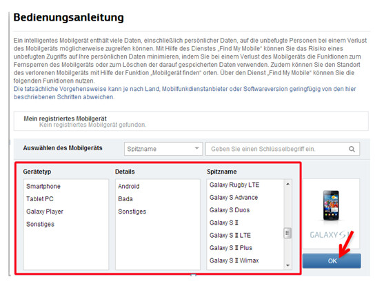 Mobilfunkgerät registrieren.