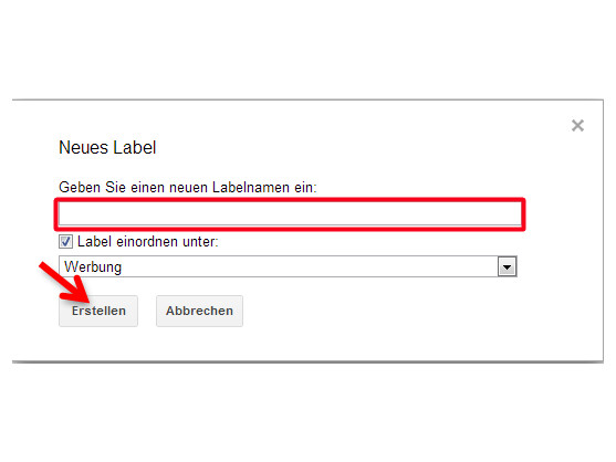 Name für untergeordnetes Label festlegen.