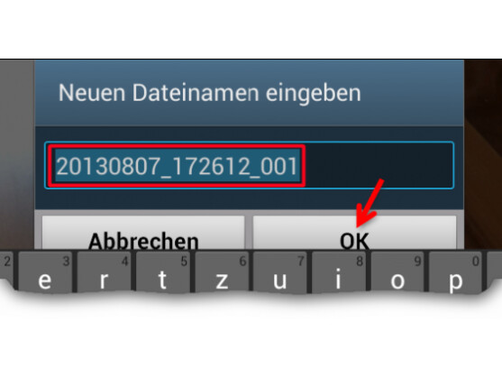 Namen vergeben.