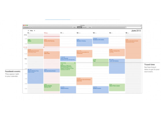Der neu gestaltete Kalender unter Mavericks sorgt für ein klareres Erscheinungsbild.