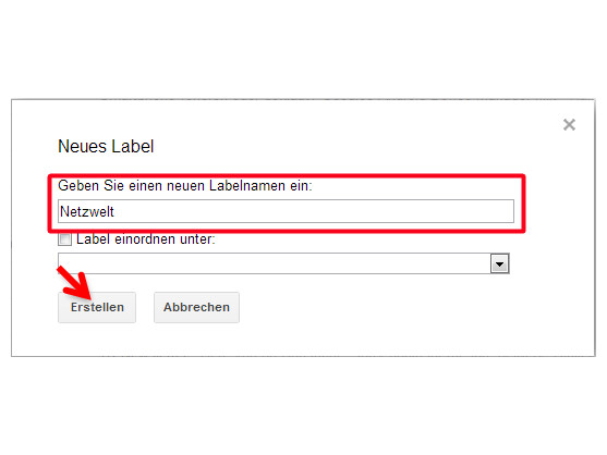 Neues Label erstellen.