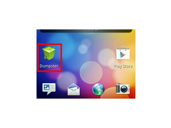 Papierkorb-Symbol auf dem Homescreen