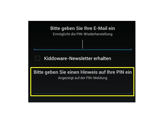 PIN-Wiederherstellung per E-Mail