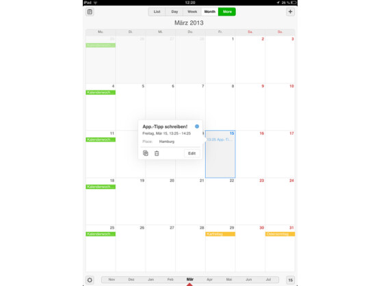 Die Oberfläche des Readdle Calendars gestaltet sich übersichtlich und ist leicht verständlich