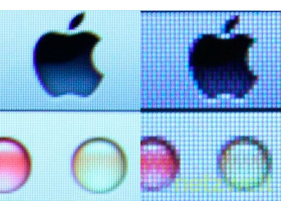 Der Retina-Effekt beim Apple MacBook: Einzelne Pixel sind mit dem Auge kaum mehr zu erkennen.
