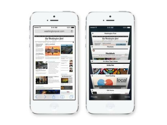 Safari erstrahlt unter iOS 7 im neuen Look.