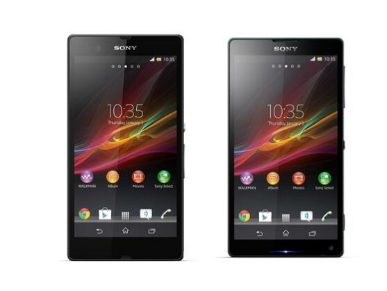 Auf den Servern von Sony sind Pressebilder zweier neuer Top-Smartphones aufgetaucht. Links zu sehen ist das Sony Xperia Z, rechts das Sony Xperia ZL.