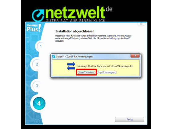 Zugriff der Software auf Skype erlauben.