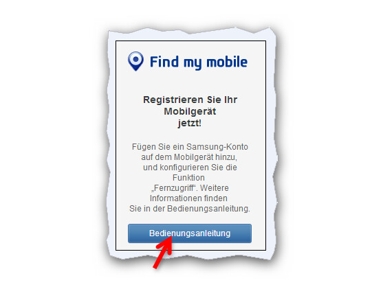 Smartphone über SamsungDive registrieren.