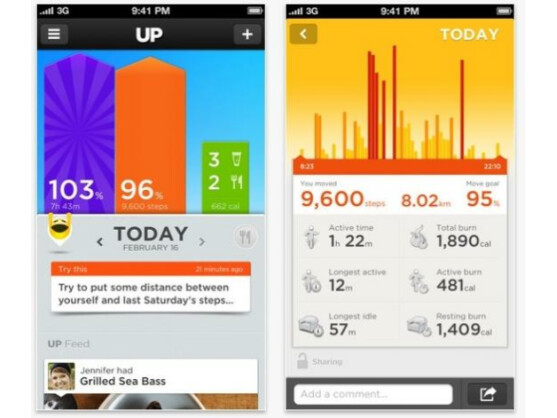 Die Up-App stellt Tipps für einen gesünderen Alltag zur Verfügung.